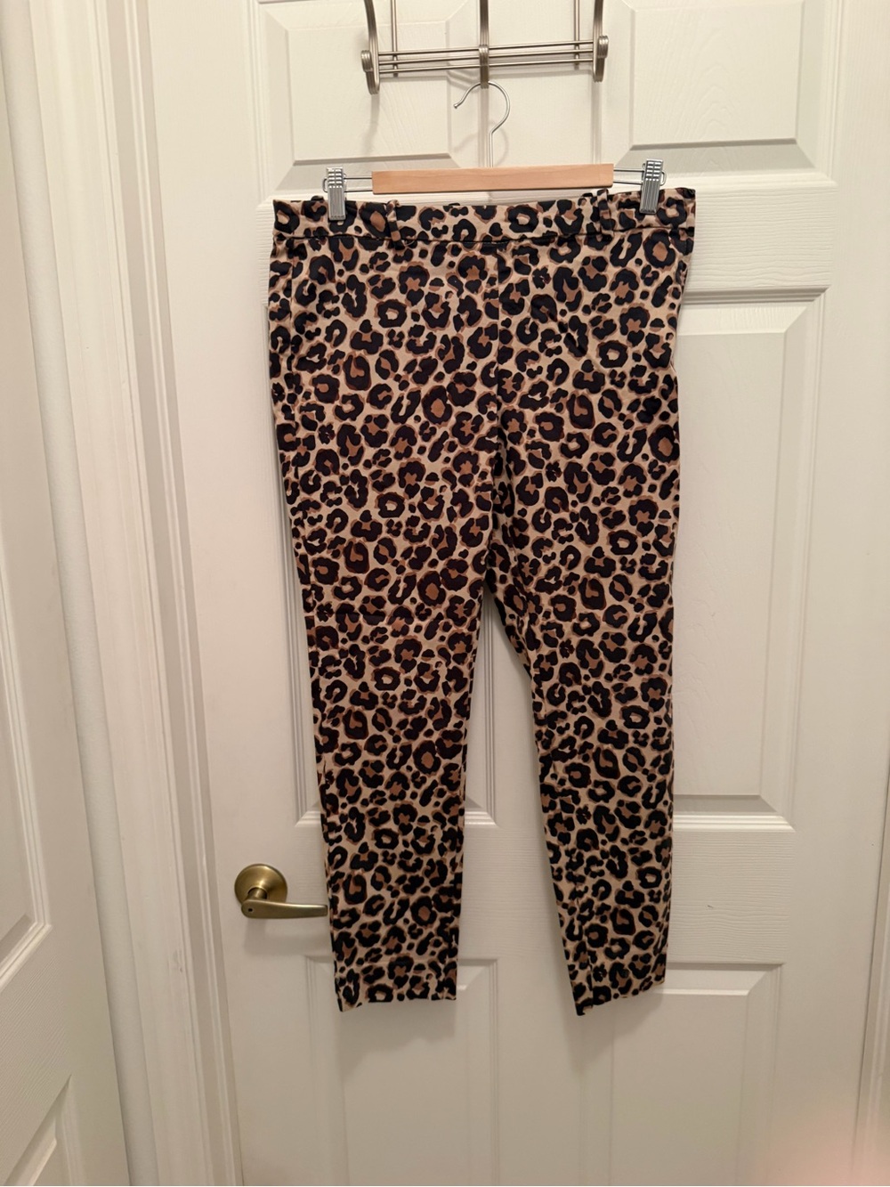 H&M Leopard Print Skinny Pants in Tan and Black
